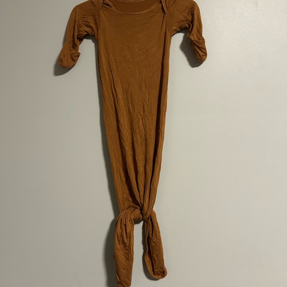 (3/$20) Brown newborn bamboo feeling Knotted Gown
